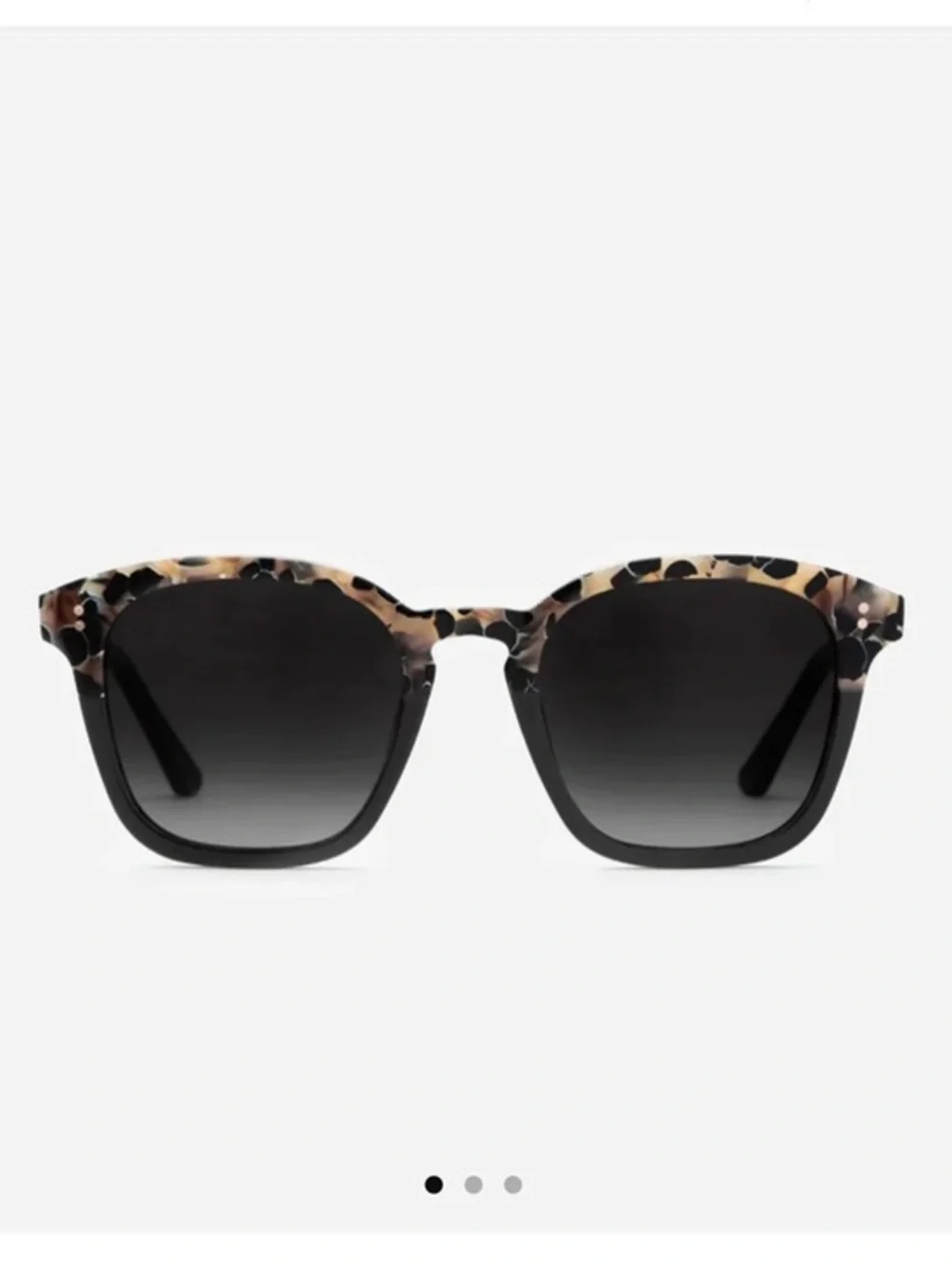 KREWE Chunky Square Sunglasses with Grey Gradient Lenses - Prytania